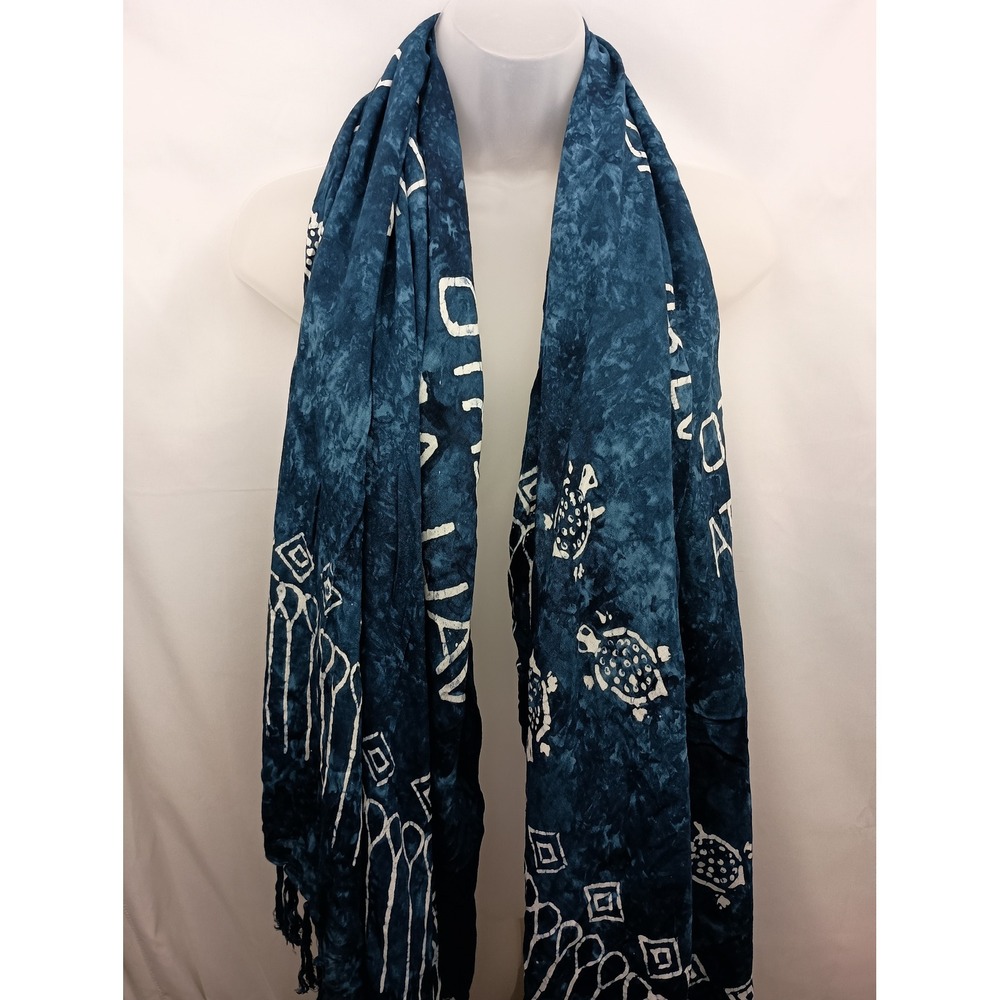 nwt blue white turtle vacation travel‎ beach lightweight wrap shall coverup